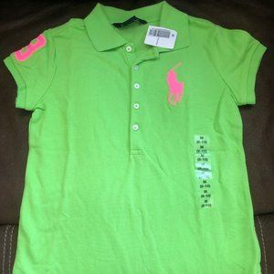 NWT Green girls polo shirt
